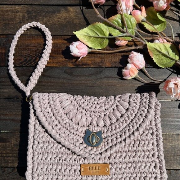 ELLE Raffia Crochet Clutch - Picture 2 of 16